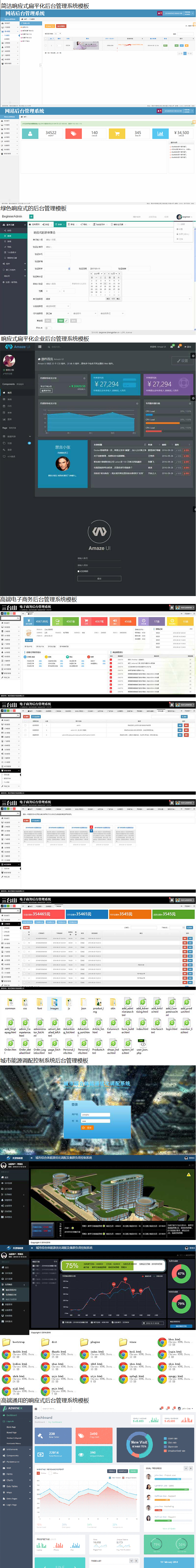 380套bootstrap响应式后台管理系统模板 html5静态扁平化网站源码 