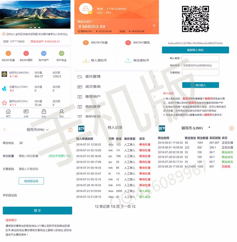 运营版|玩客币|共生币|积分式虚拟币交易平台源码