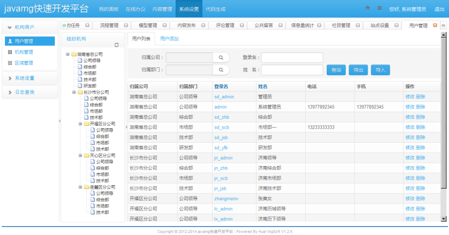 java源码springmvc mybatis bootstrap cms oa 快速开发管理框架 