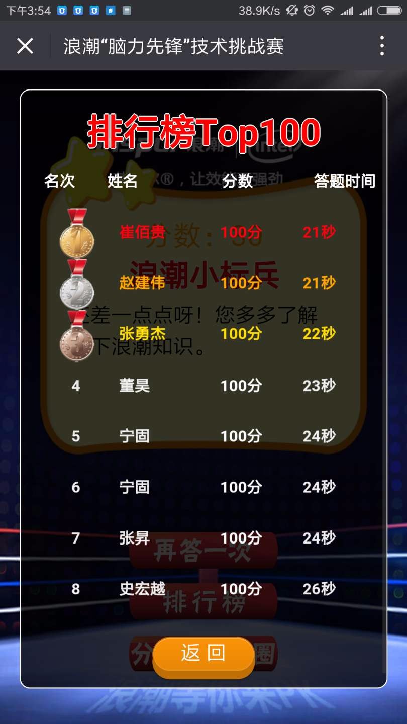 问答测试H5游戏 公众号 答题 带后台 大屏幕 滚动排名