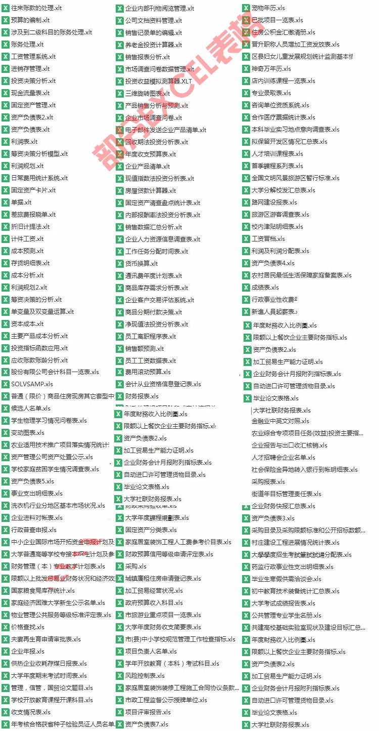 Excel表格模板 办公会计表格财务报表税务表格Excel WPS表格模板