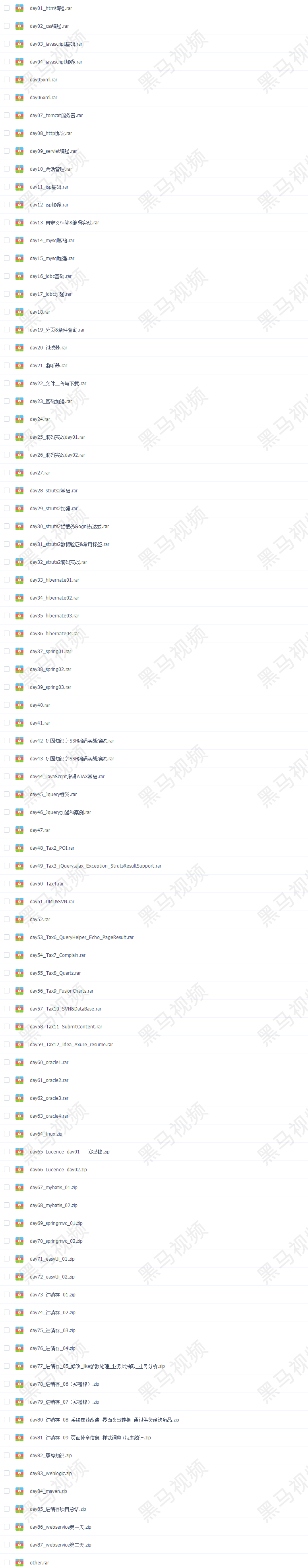 2018零基础java视频传智播客黑马35期33期32期19期15期11期10期