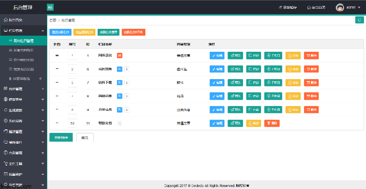 layui织梦后台管理界面模板
