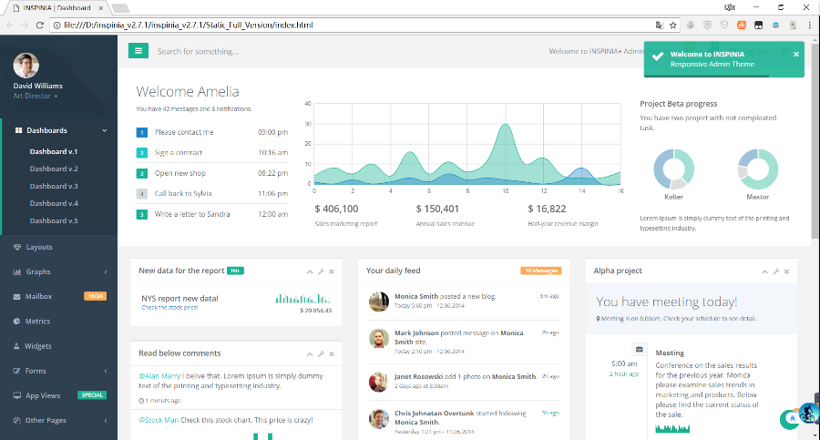 inspinia admin  inspinia admin 2.9.2 bootstrap后台管理模板 