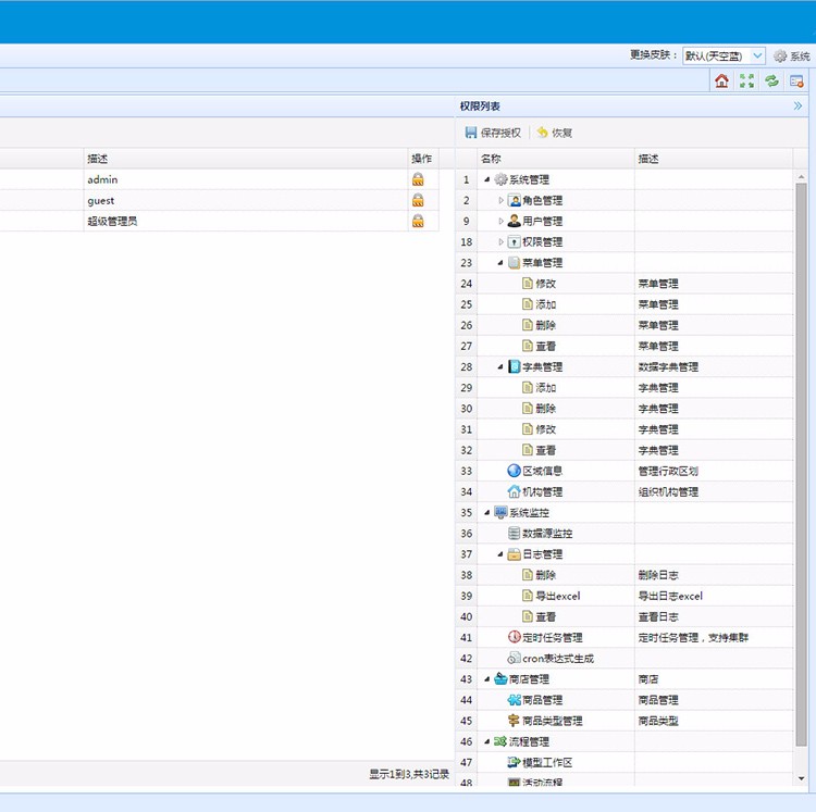 spring mvc hibernate easyui 后台权限管理系统 项目 源码