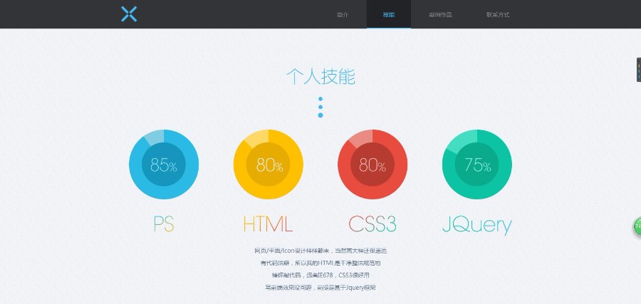 黑色简约个人技术作品展示官网源码