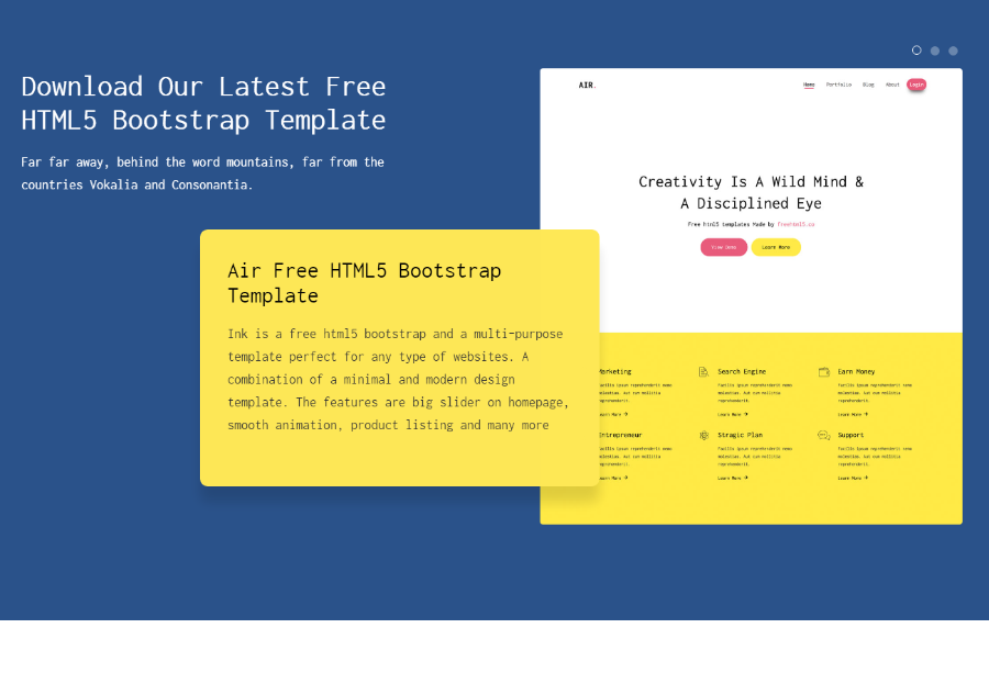 扁平化简洁Air轻量级HTML5响应式模板