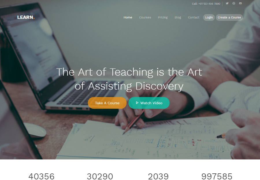 Learn在线教育课堂商务企业网站模板