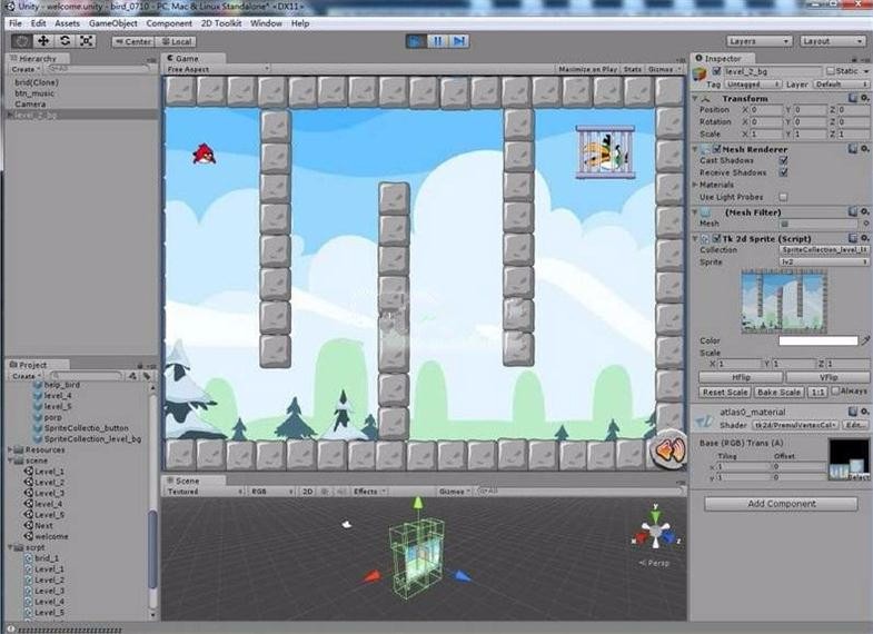 Unity3d《愤怒的小鸟营救伙伴》游戏源码 带教程 