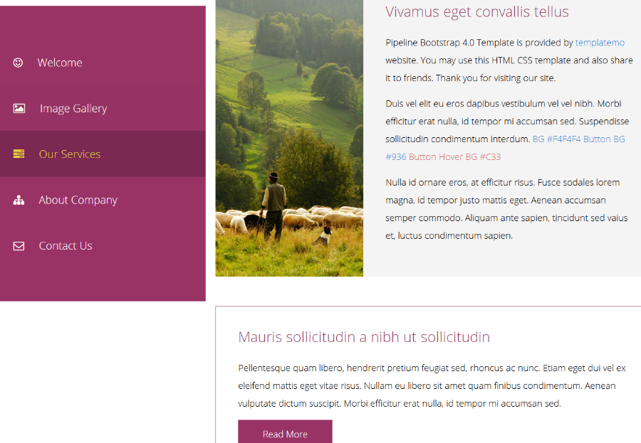 基于Bootstrap紫红色图片相册作品展示网站模板 