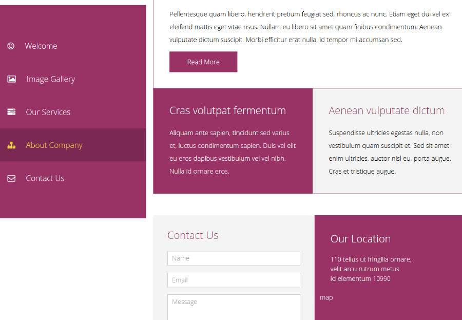 基于Bootstrap紫红色图片相册作品展示网站模板 