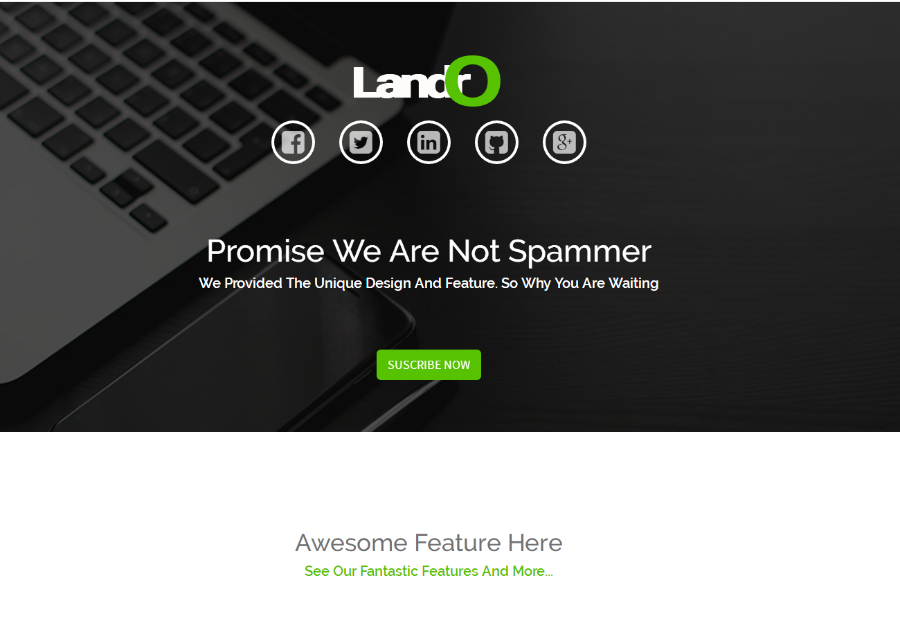 简约绿色响应式引导页模板