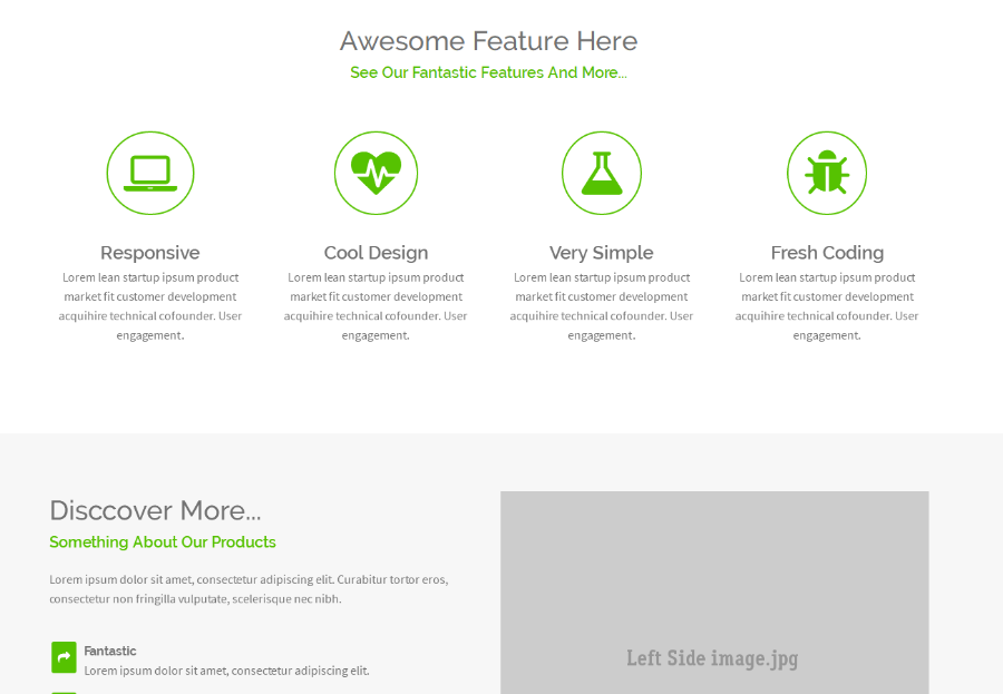 简约绿色响应式引导页模板