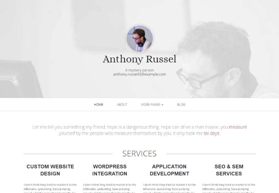 极简线条设计师博客网站模板