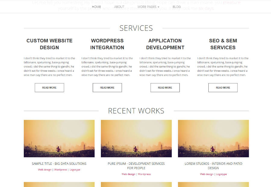 极简线条设计师博客网站模板