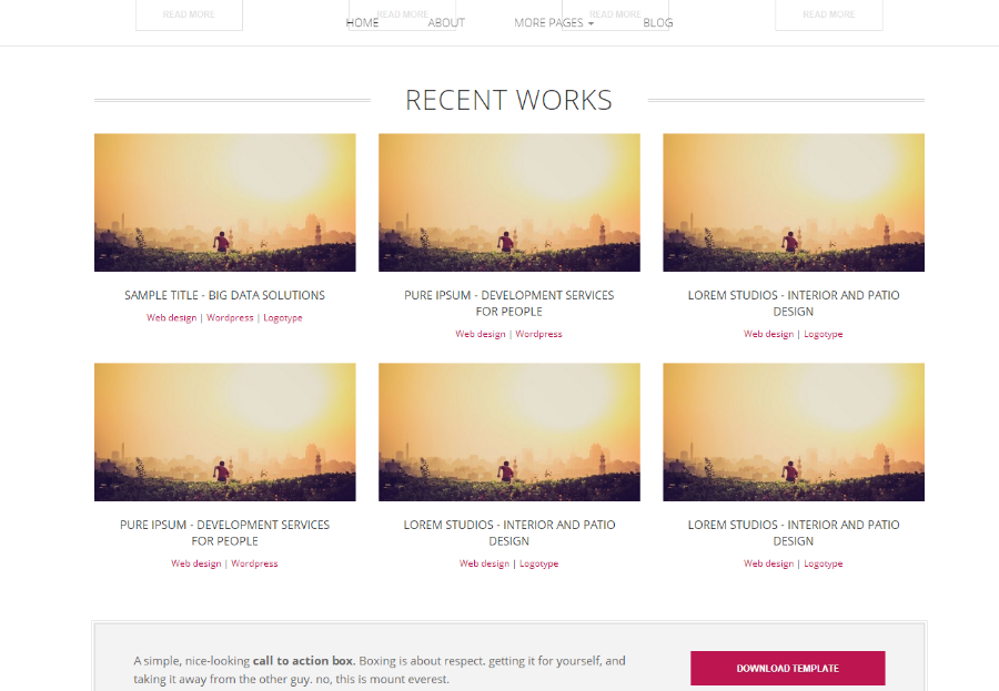 极简线条设计师博客网站模板