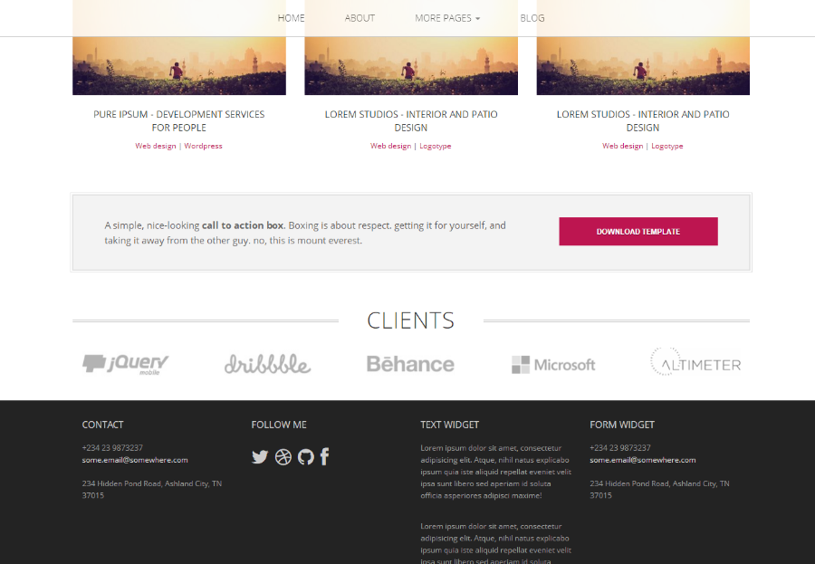 极简线条设计师博客网站模板