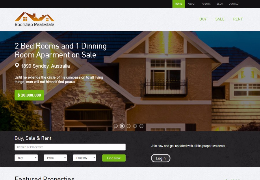房屋出租中介企业网站模板