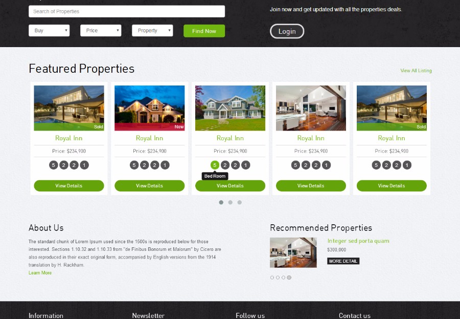 房屋出租中介企业网站模板