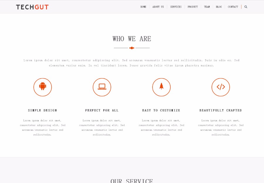 基于Bootstrap的橙色平面设计公司官网模板 