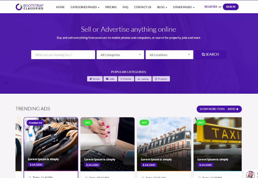 简约综合分类信息网站模板