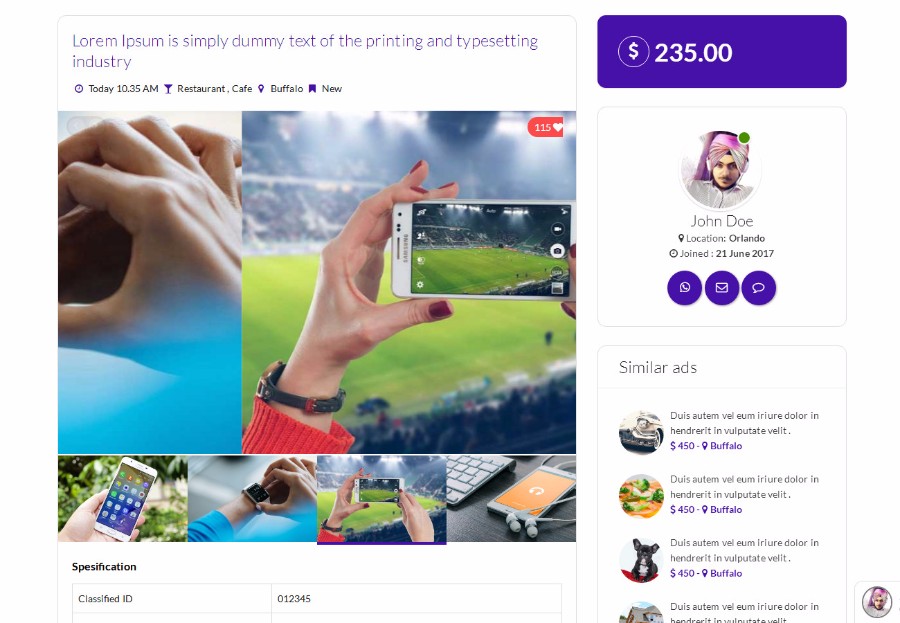 简约综合分类信息网站模板