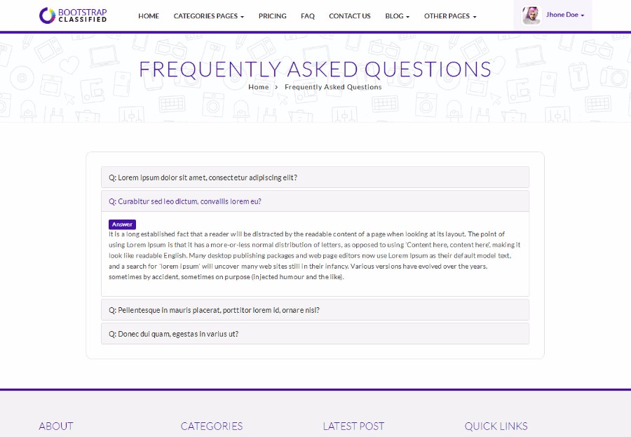 简约综合分类信息网站模板