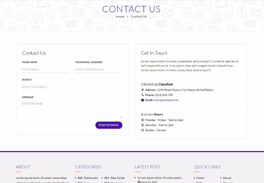 简约综合分类信息网站模板