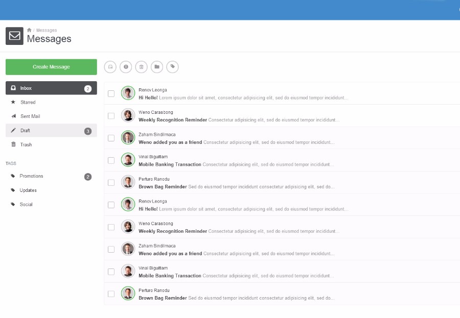 蓝色企业系统后台管理UI框架模板