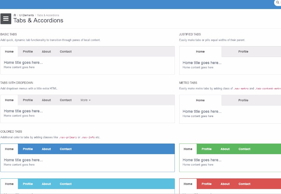 蓝色企业系统后台管理UI框架模板