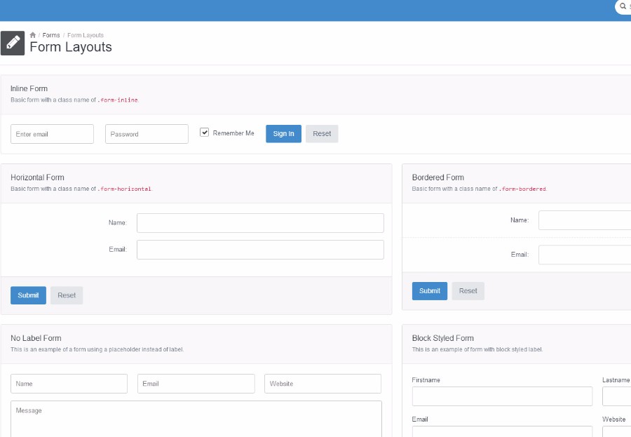 蓝色企业系统后台管理UI框架模板