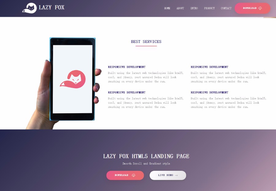 紫色渐变互联网IT商务模板