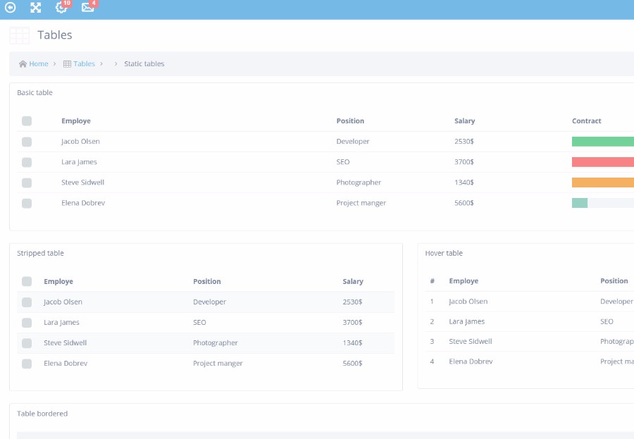 蓝色win10风格后台管理模板