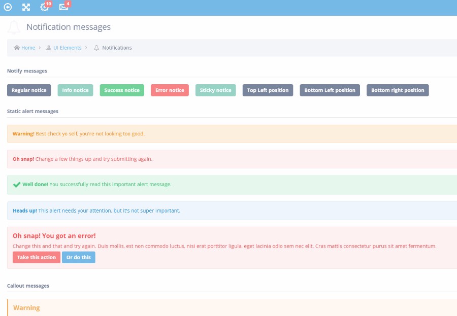 蓝色win10风格后台管理模板