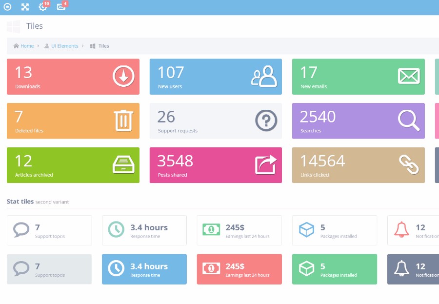 蓝色win10风格后台管理模板