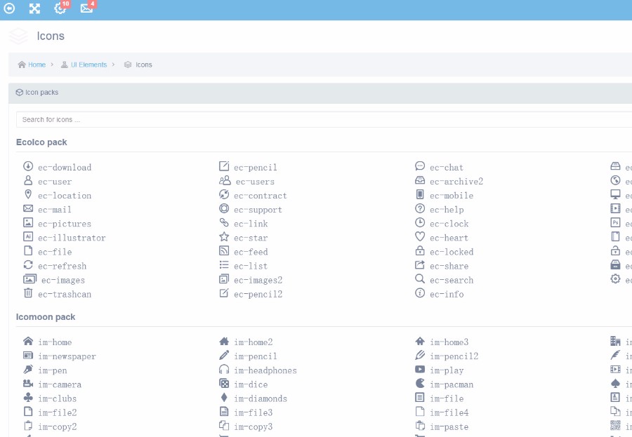 蓝色win10风格后台管理模板