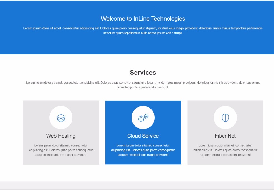 蓝色云主机服务器公司网站模板
