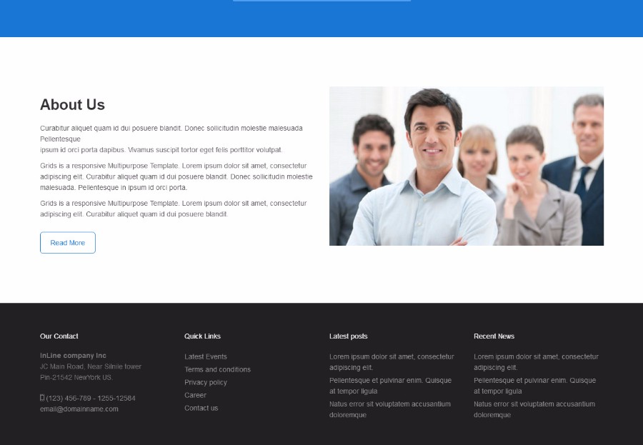 蓝色云主机服务器公司网站模板