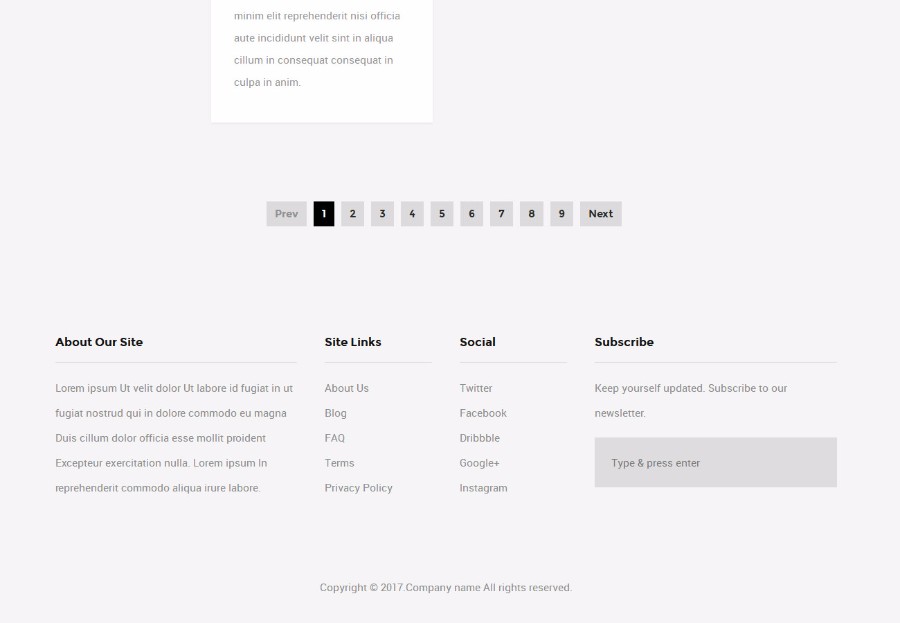 灰色简洁图文博客类网站模板