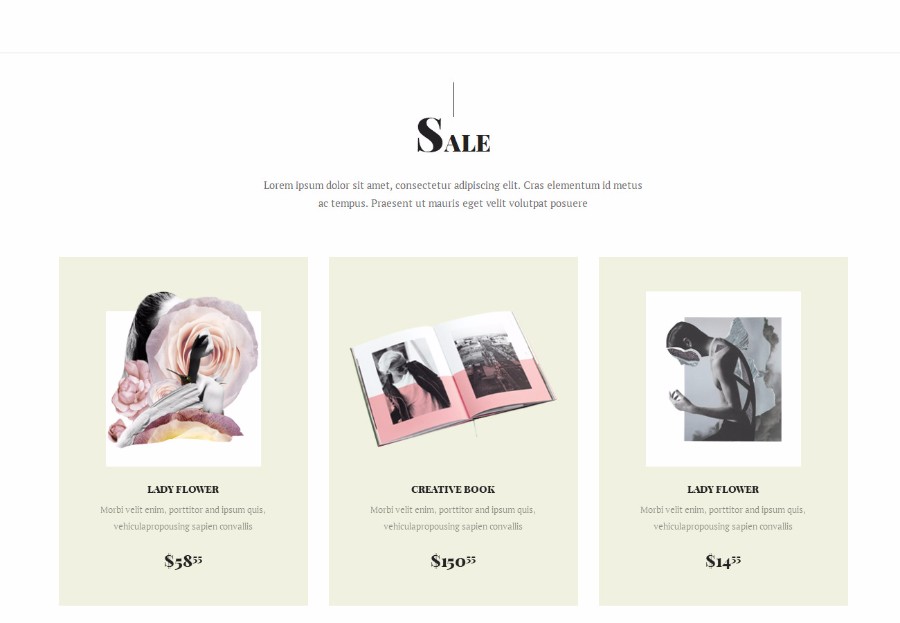 白色创意艺术品交易电商网站模板