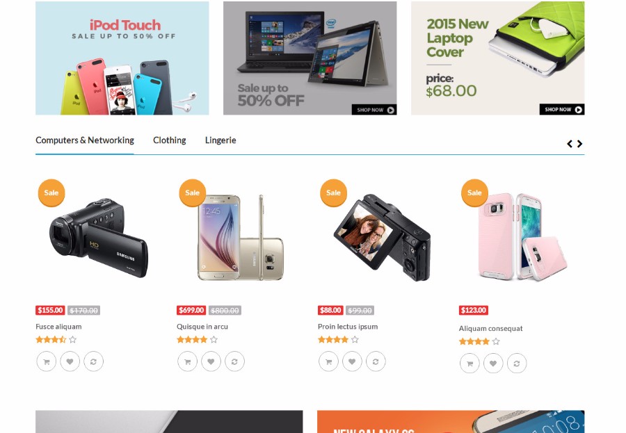 黑色手机电脑电子商品购物商城模板