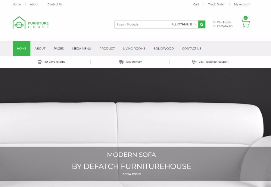 绿色网上家具购物商城模板