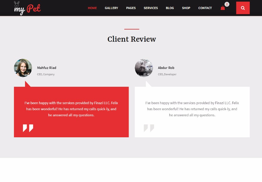 红色大气的宠物兽医网站模板