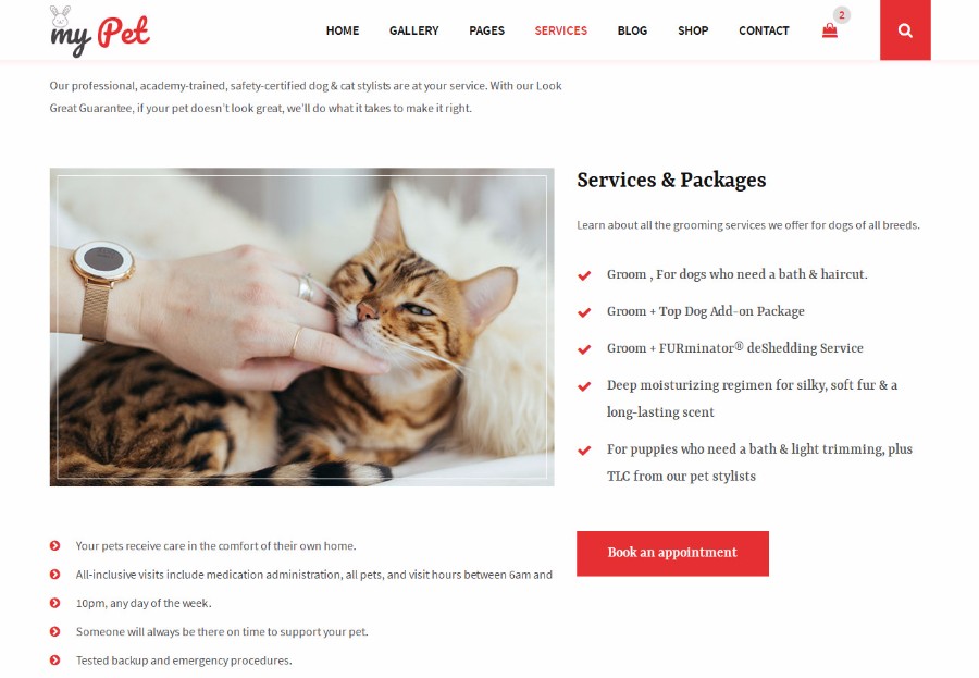 红色大气的宠物兽医网站模板