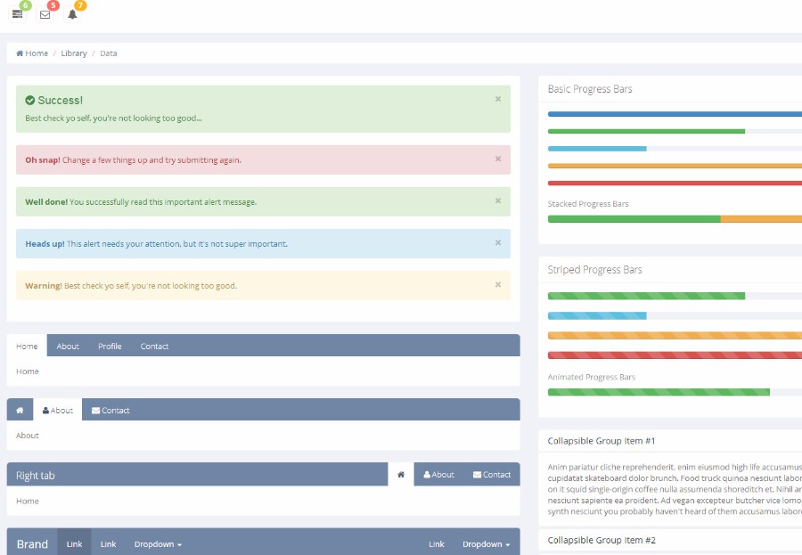 经典黑色扁平化自适应后台管理UI框架模板
