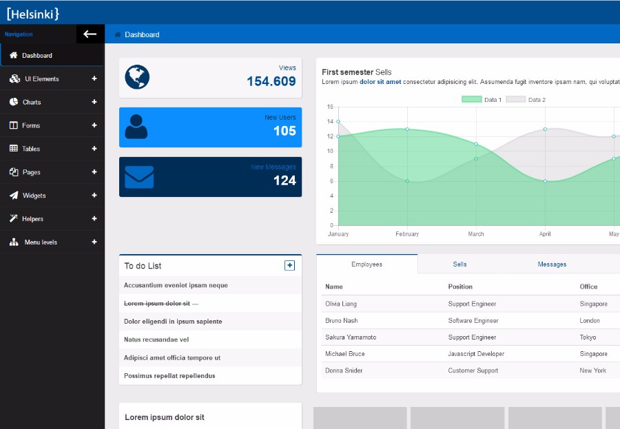 Helsinki高端Bootstrap响应式后台模板 