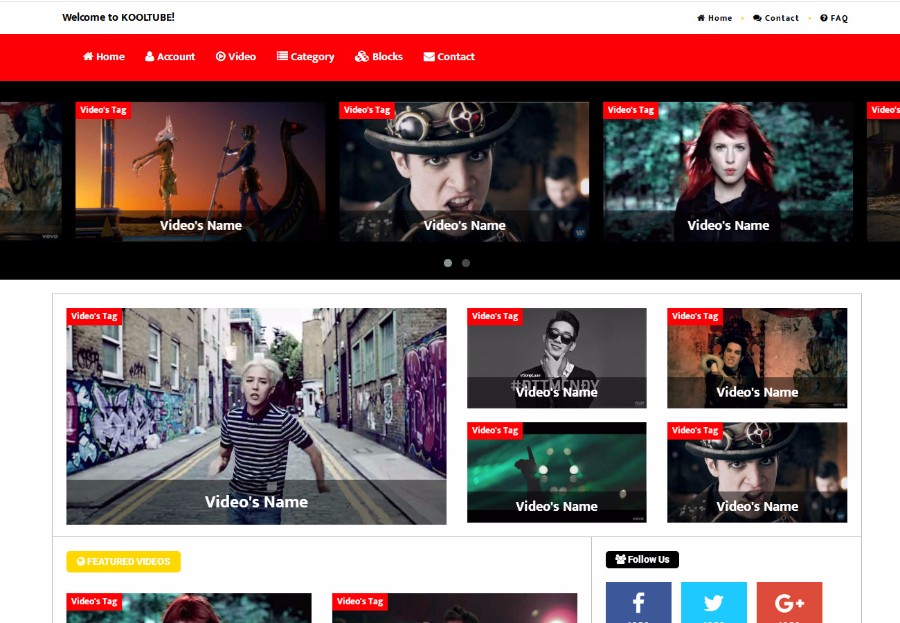 基于Bootstrap的视频网站模板 