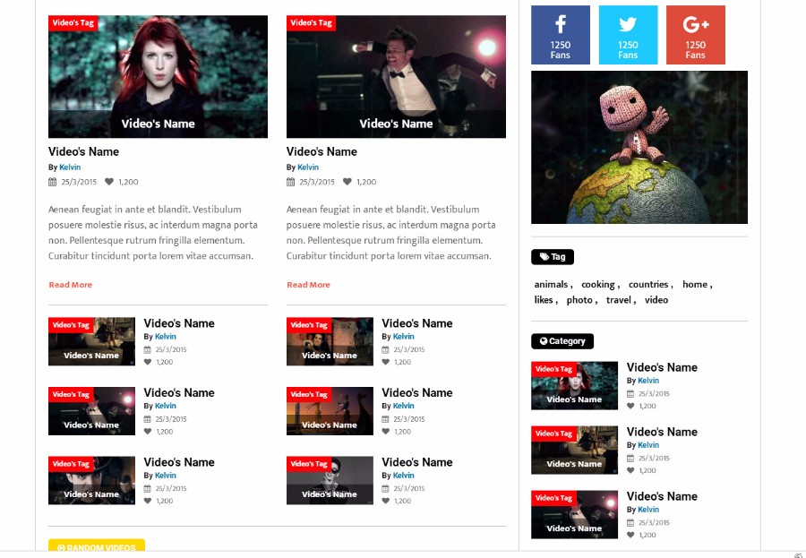 基于Bootstrap的视频网站模板 