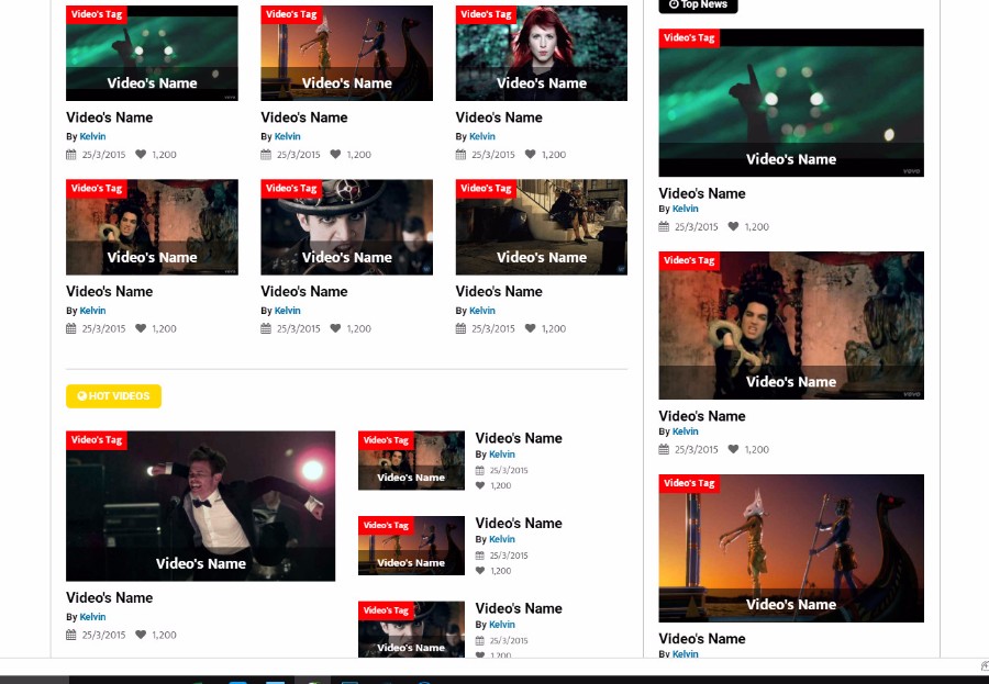 基于Bootstrap的视频网站模板 