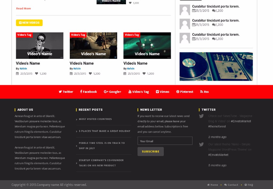 基于Bootstrap的视频网站模板 